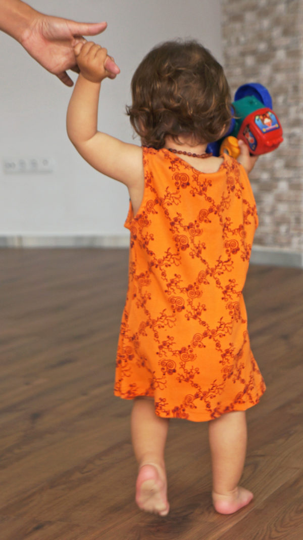 Vestido Naranja con Flores - Imagen 4
