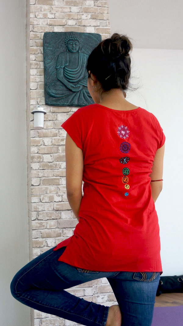 Camiseta Yoga Roja - Imagen 2