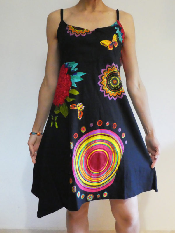 Vestido Negro Estampado