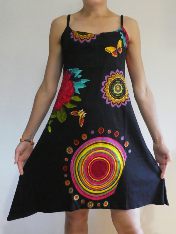 Vestido Negro Estampado - Imagen 2