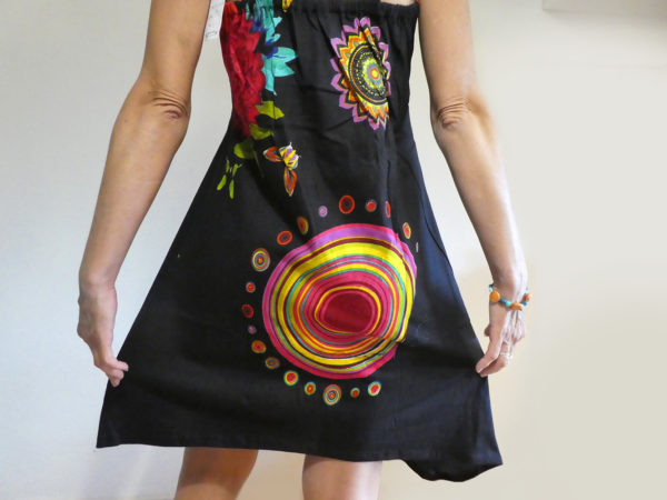Vestido Negro Estampado - Imagen 3