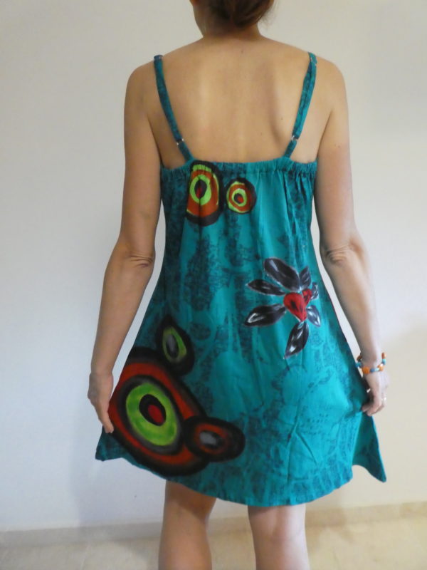 Vestido Turquesa Estampado - Imagen 2